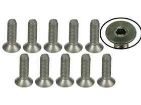 3RACING M3 x 10 Titanium Flat Head Hex Socket - Machine (10 Pcs) - TS-FSM310M