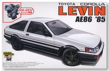 Aoshima #AO-39359 - 1/24 No.85 AE86 Corolla Levin Late Type w/Engine (Model Car)