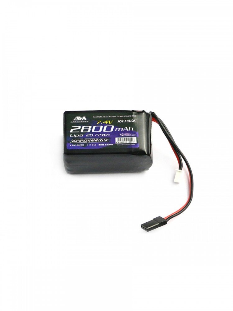 Arrowmax AM-700913 AM Lipo 2800mAh 2S TX/RX 7.4V Hump Pack