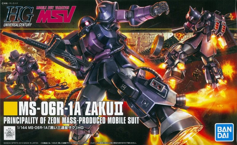 Bandai 5057748 - HGUC 1/144 MS-06R-1A Zaku II Black Tri-Stars #151