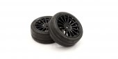 Kyosho FATH702BKM - Premounted Tire FZ02(15-Spoke BK/M/2pcs)