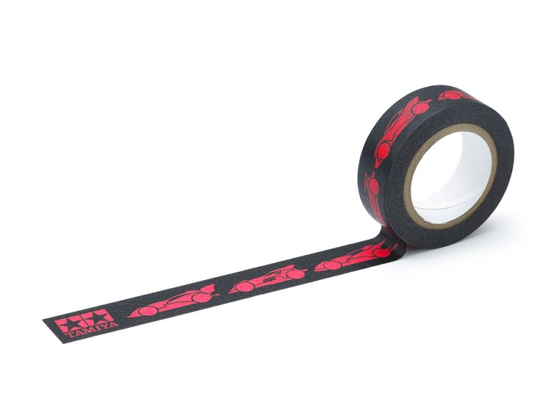 Tamiya #95667 Jr Full Cowled Mini 4WD 30th Anniversary Multipurpose Tape (15mm Width/Black & Pink)