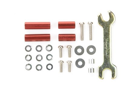 Tamiya 94790 - JR Aluminum Hex Mount Set - Red, 10/15mm